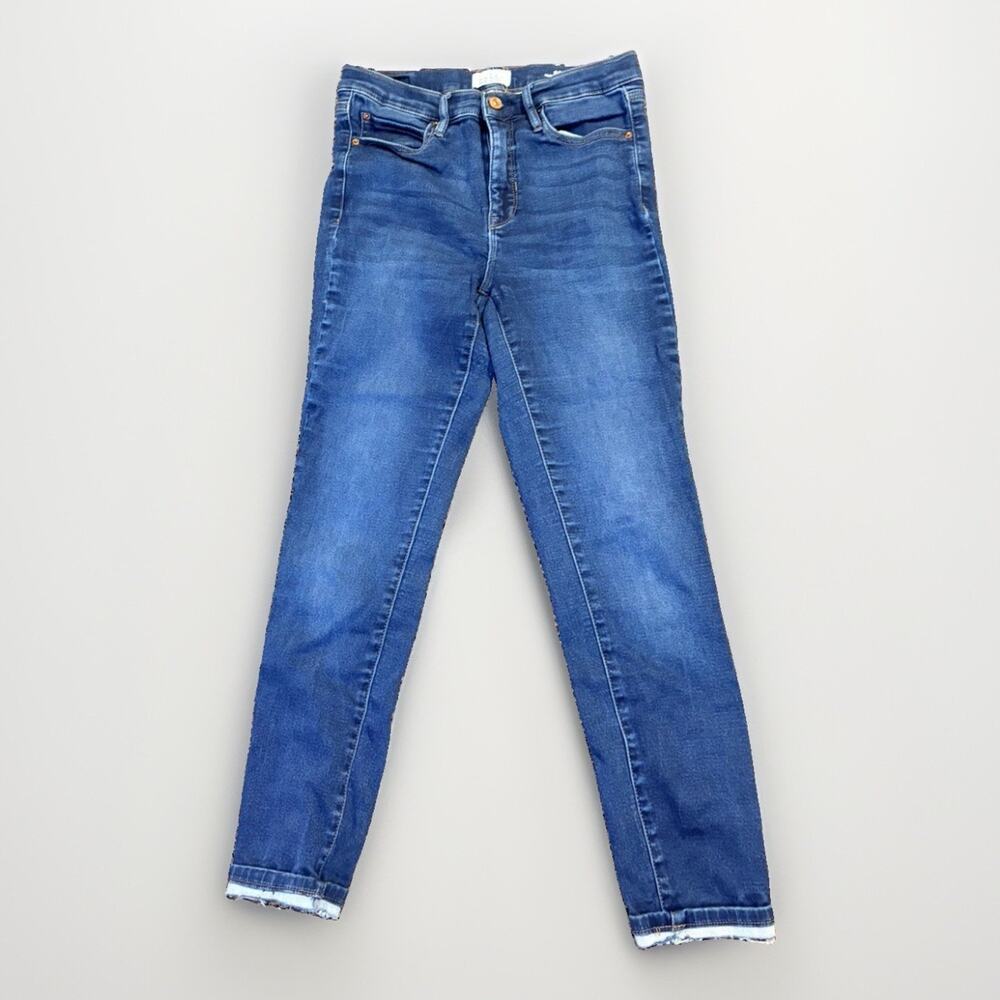 Nicole Miller Soho High Rise Skinny Jeans Women’s Size 6 Dark Wash Ankle Raw Hem